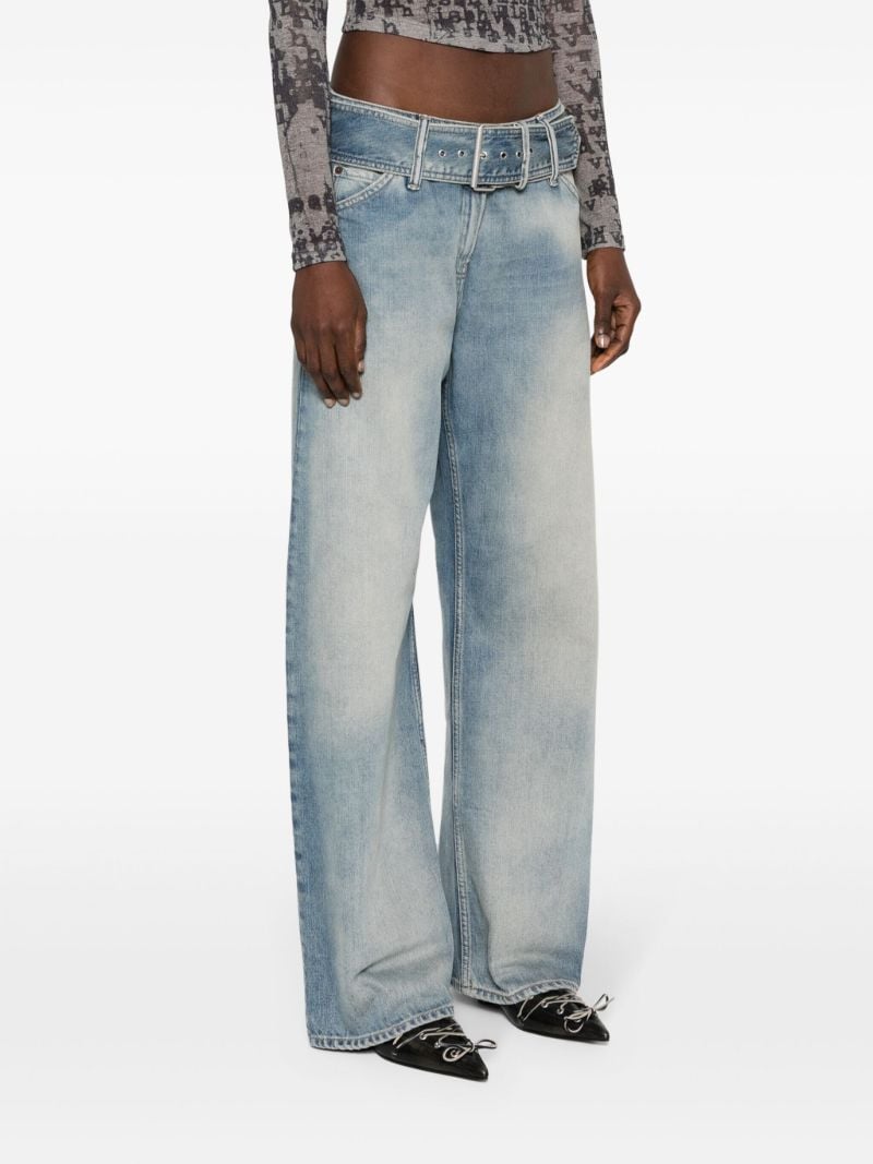 Blue Low-rise Wide-leg Jeans