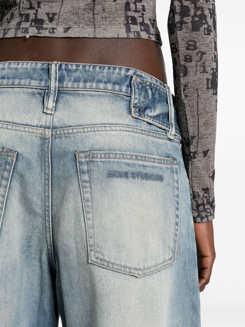 Blue Low-rise Wide-leg Jeans