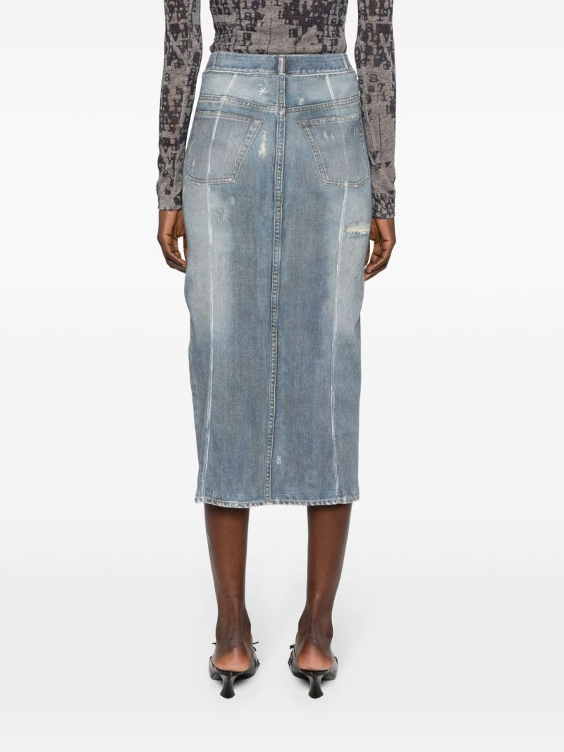 Blue Trompe-l'oeil Denim Skirt
