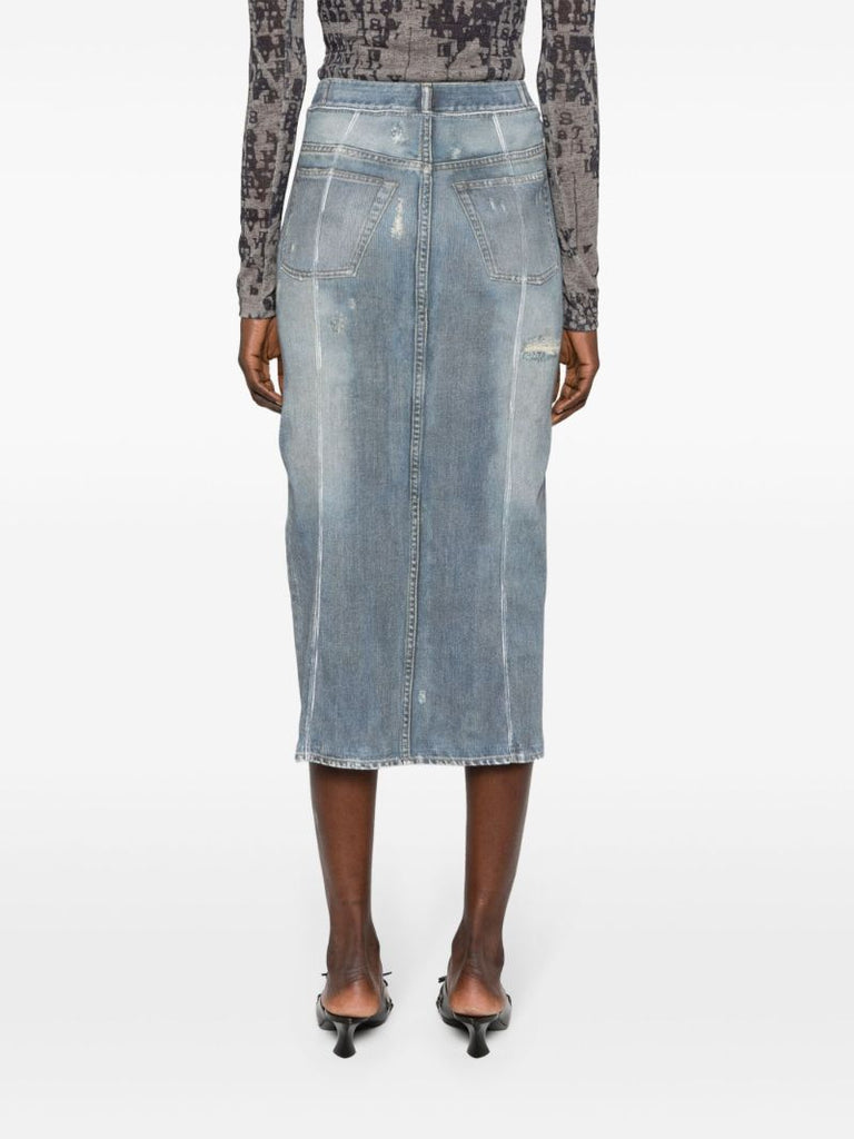 Blue Trompe-l'oeil Denim Skirt