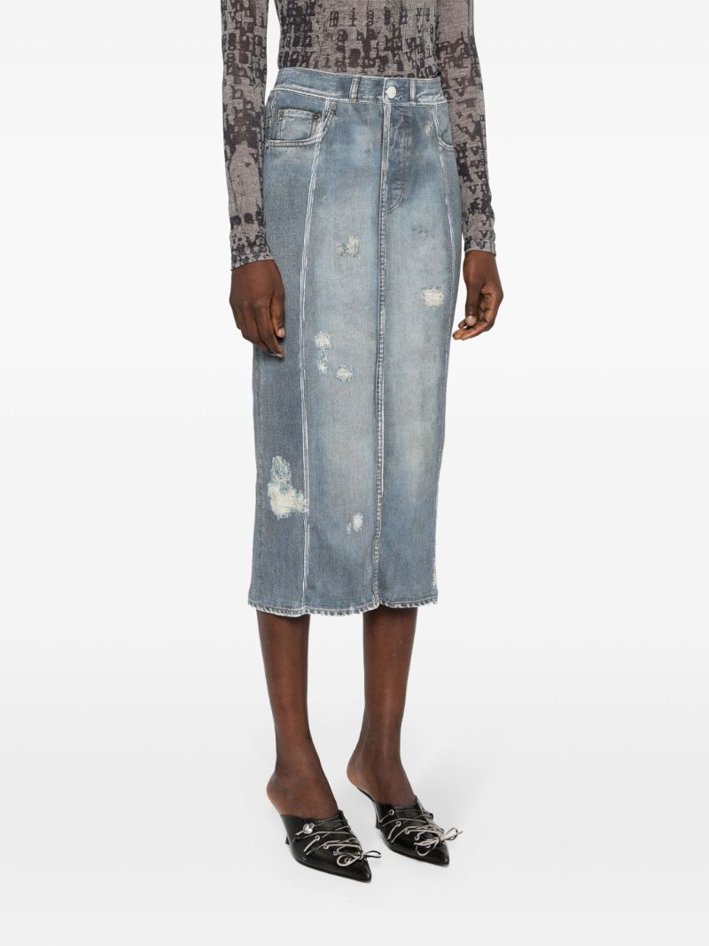 Blue Trompe-l'oeil Denim Skirt