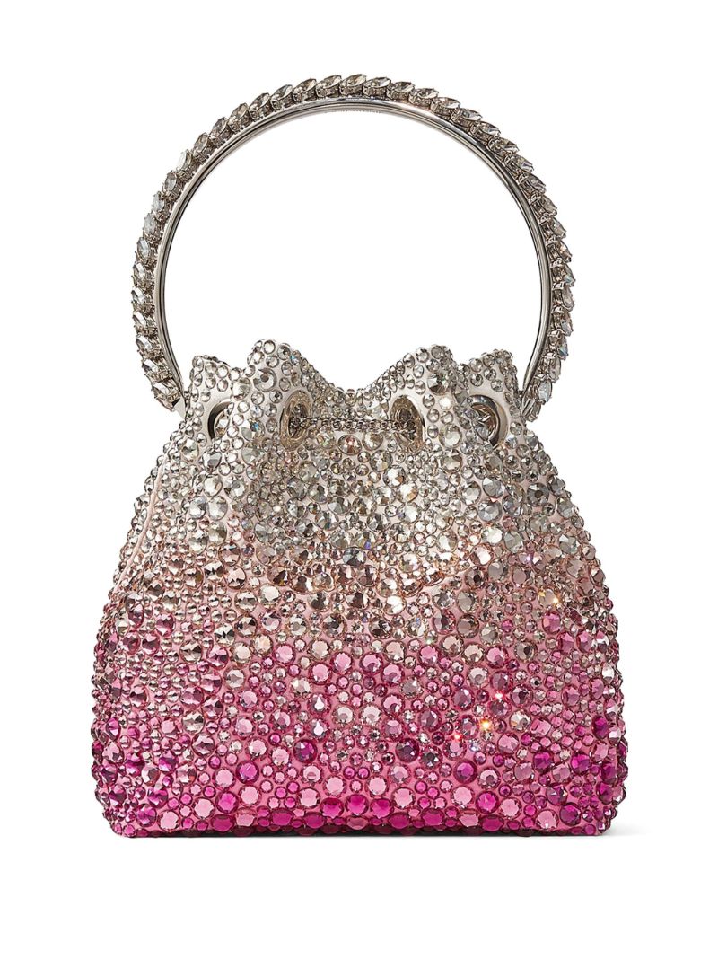 Pink Bon Bon Crystal-embellished Bucket Bag