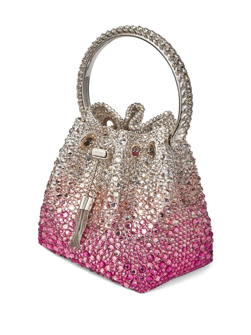 Pink Bon Bon Crystal-embellished Bucket Bag