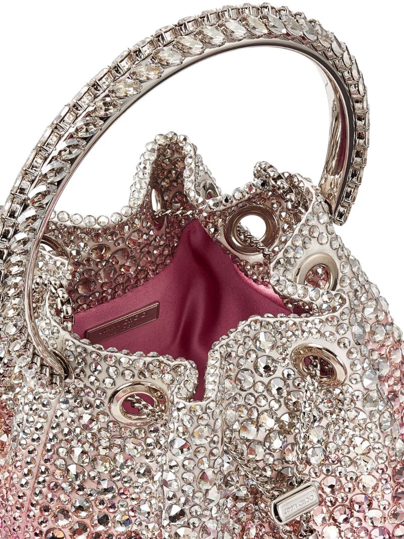 Pink Bon Bon Crystal-embellished Bucket Bag