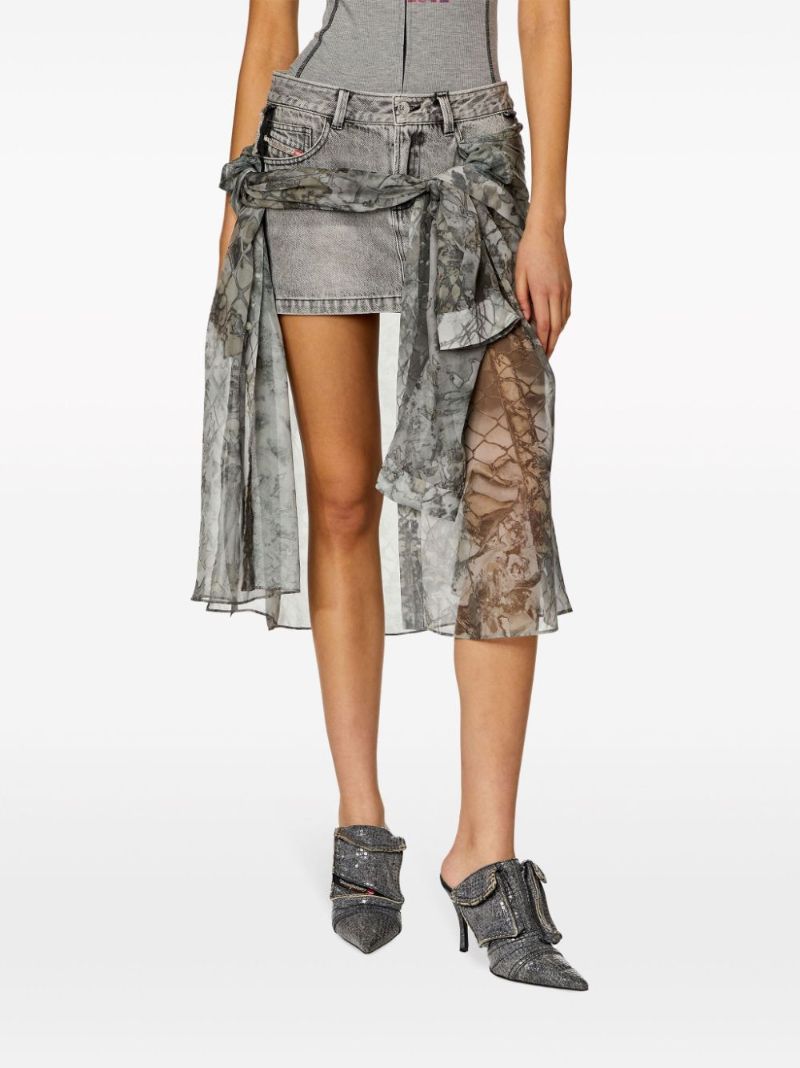 Grey O-jeany Denim Skirt