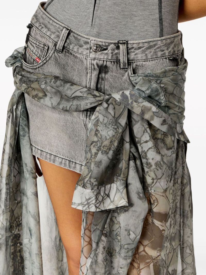 Grey O-jeany Denim Skirt