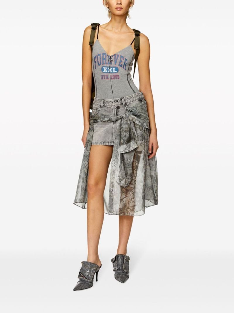 Grey O-jeany Denim Skirt