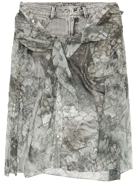 Grey O-jeany Denim Skirt