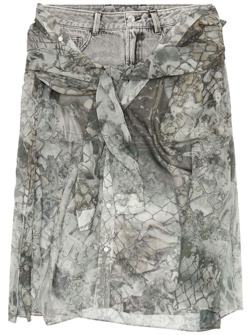Grey O-jeany Denim Skirt