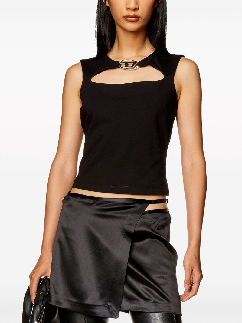 Black T-reams Cut-out Top
