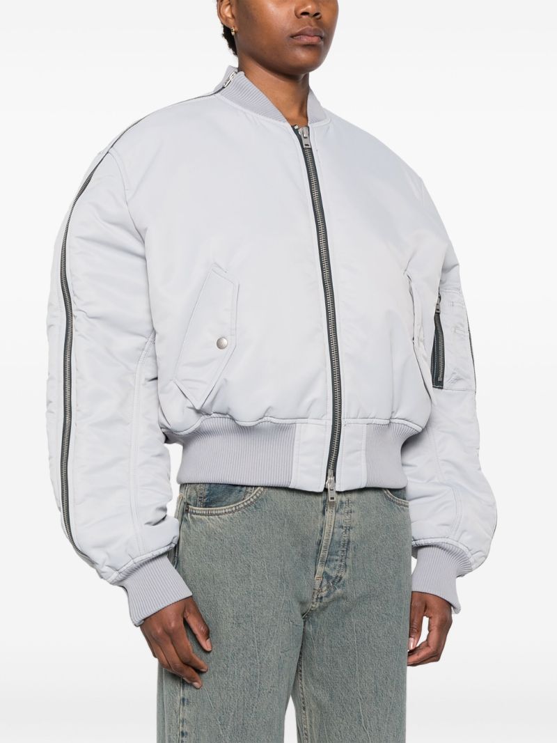Blue Zipped Padded Bomber Jacket