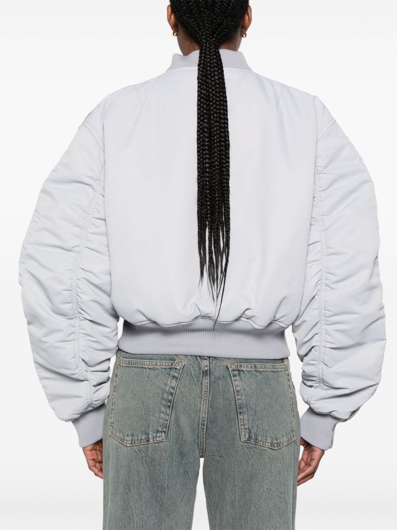 Blue Zipped Padded Bomber Jacket