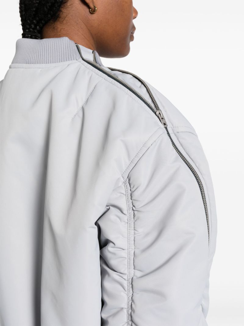 Blue Zipped Padded Bomber Jacket