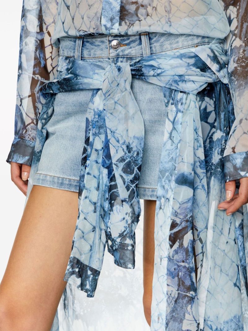 Blue D-jeaniel Snakeskin-print Shirt Dress
