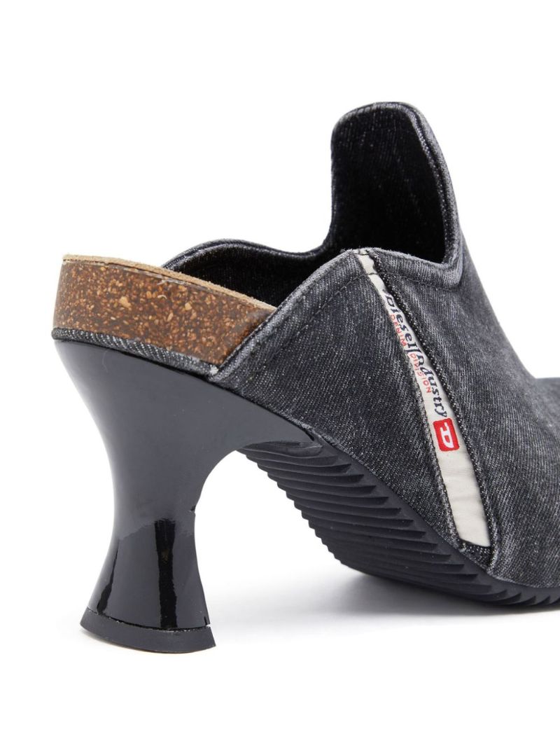 Black D-woodstock W 80 Denim Mules