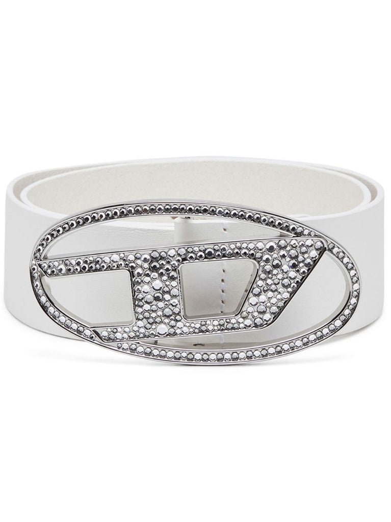 White 1dr Crystal-embellished Belt
