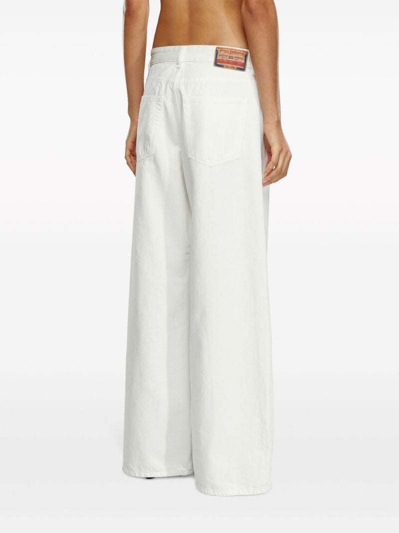 White Low-rise Wide-leg Jeans