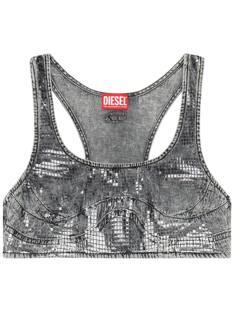 Grey De-toppy-s Denim Crop Top