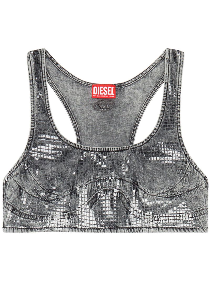Grey De-toppy-s Denim Crop Top