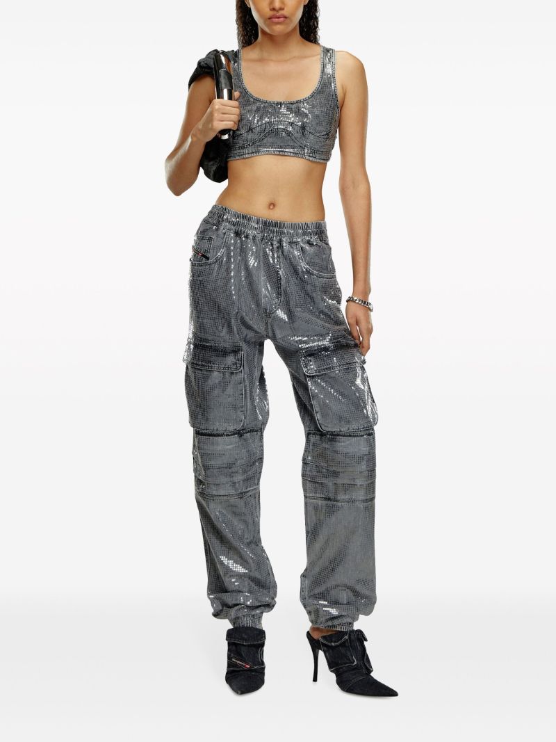 Grey De-toppy-s Denim Crop Top