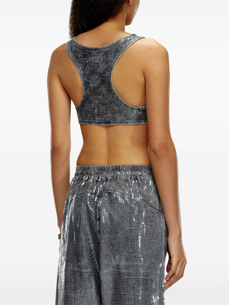 Grey De-toppy-s Denim Crop Top