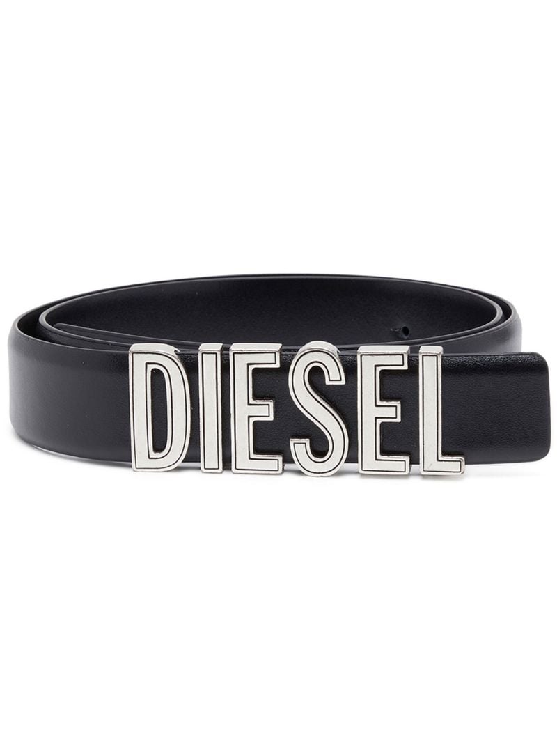 Black B-diesel Rivets Leather Belt