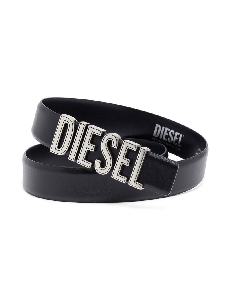 Black B-diesel Rivets Leather Belt
