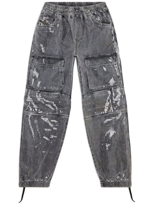 Grey D-mirt High-rise Straight-leg Jeans