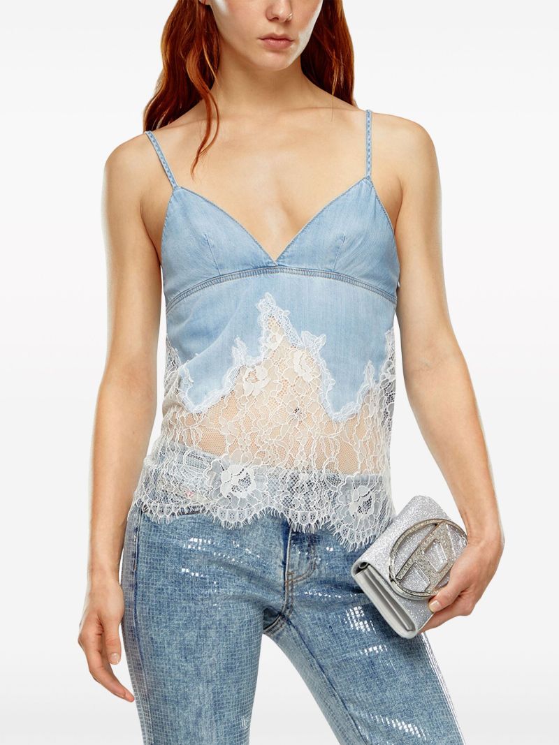 Blue De-mony-s Denim Cami Top