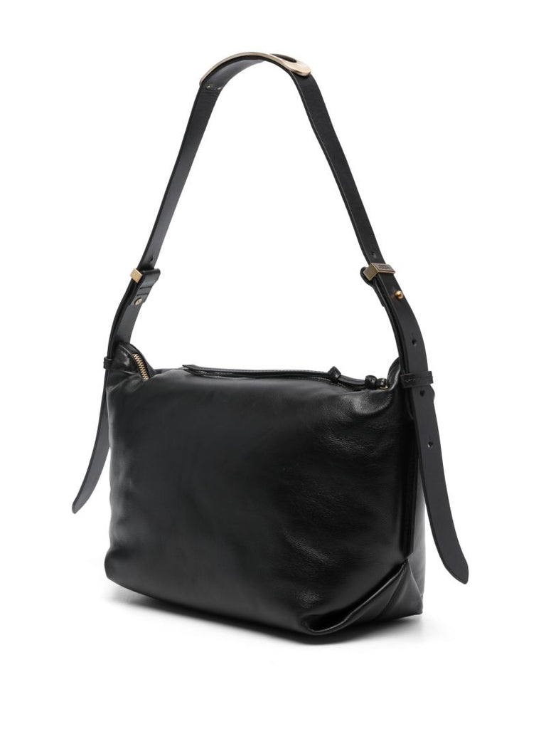 Black Leyden Leather Shoulder Bag