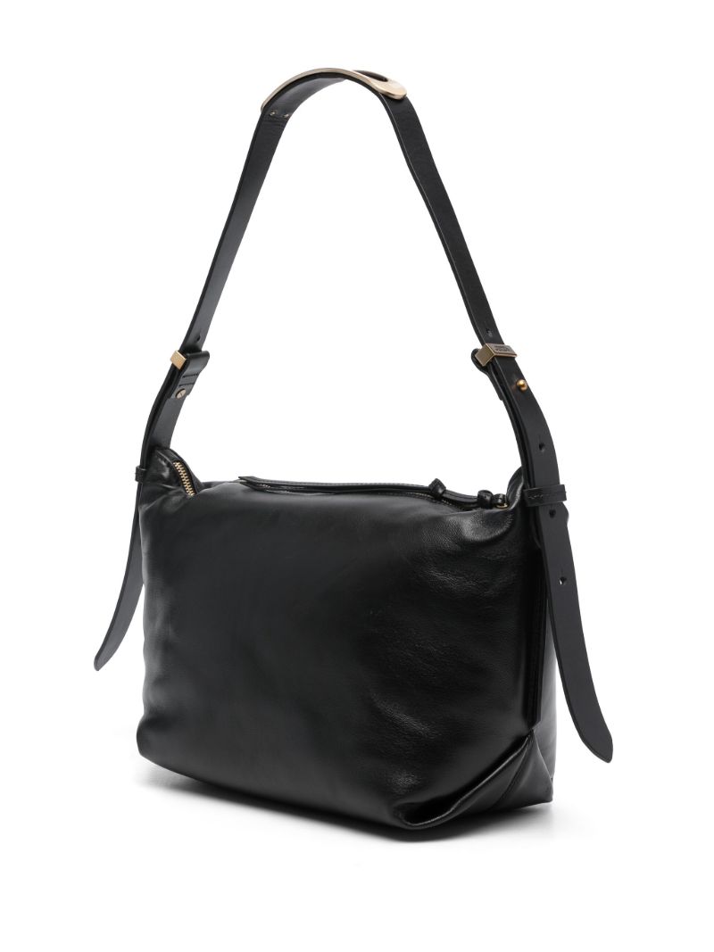 Black Leyden Leather Shoulder Bag