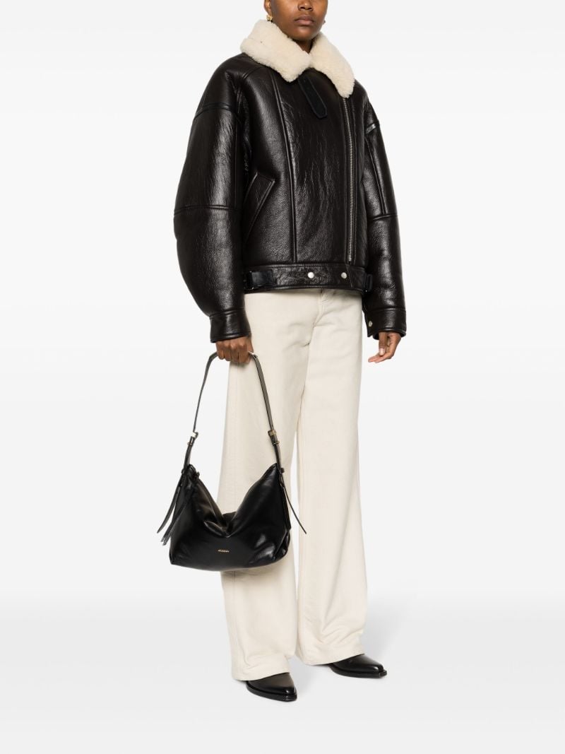 Black Leyden Leather Shoulder Bag