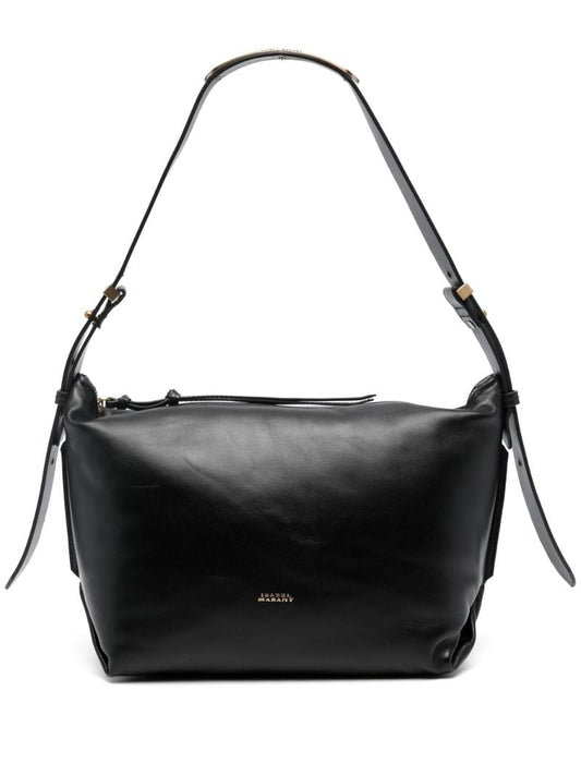 Black Leyden Leather Shoulder Bag