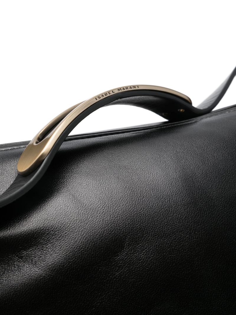 Black Leyden Leather Shoulder Bag