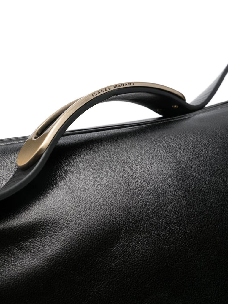 Black Leyden Leather Shoulder Bag