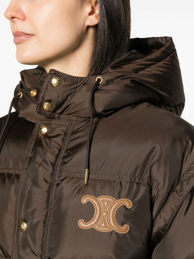 Brown Triomphe Puffer Jacket