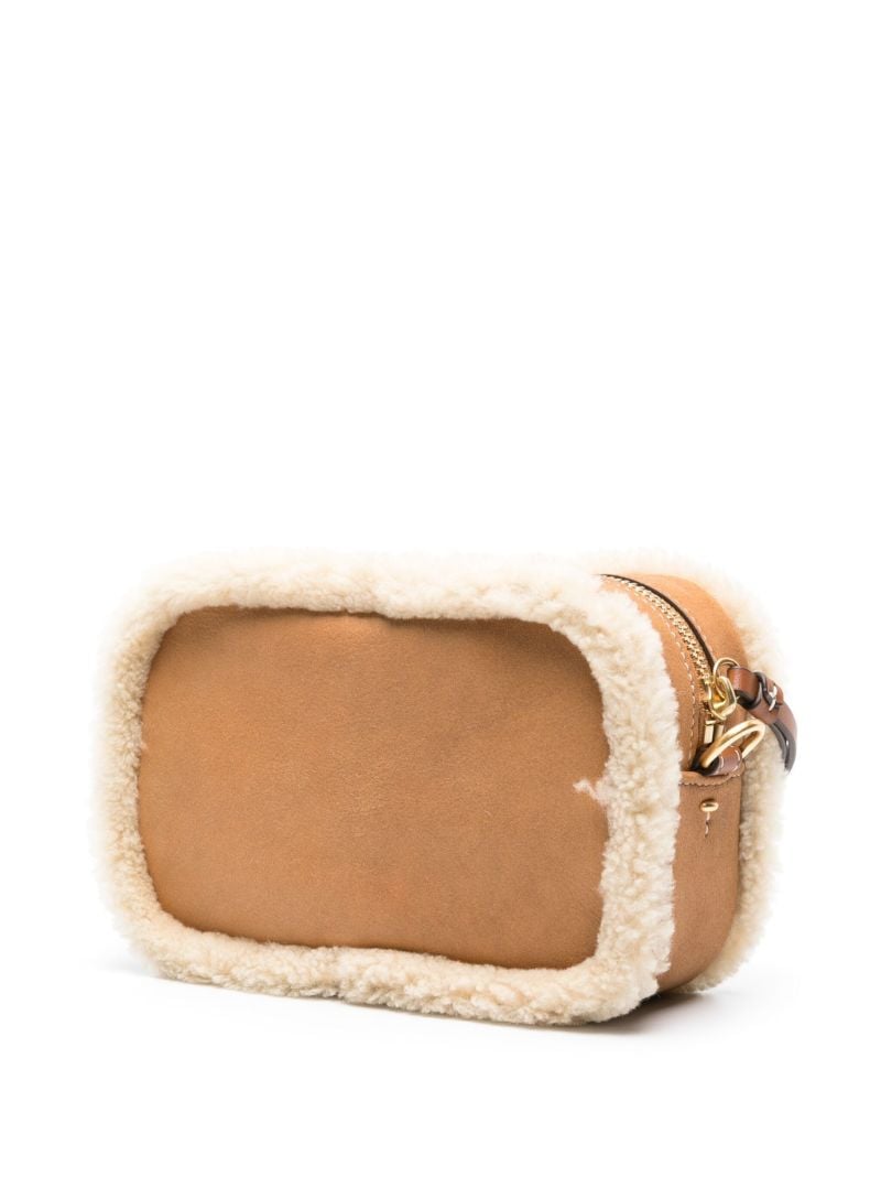 Brown Perry Bombe Shearling-trim Crossbody Bag