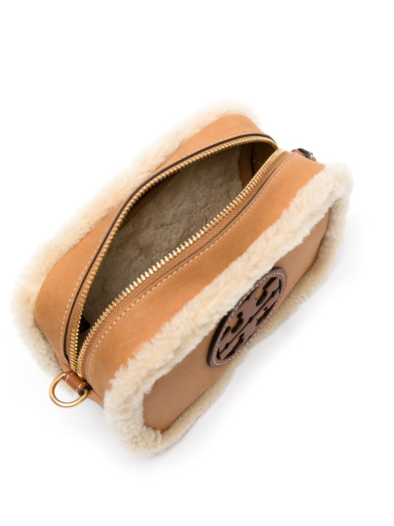 Brown Perry Bombe Shearling-trim Crossbody Bag