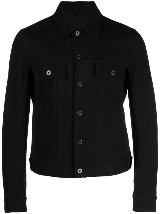 Black Trucker Cotton Shirt Jacket