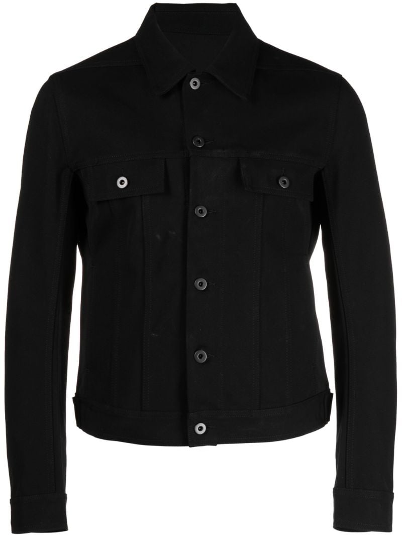 Black Trucker Cotton Shirt Jacket