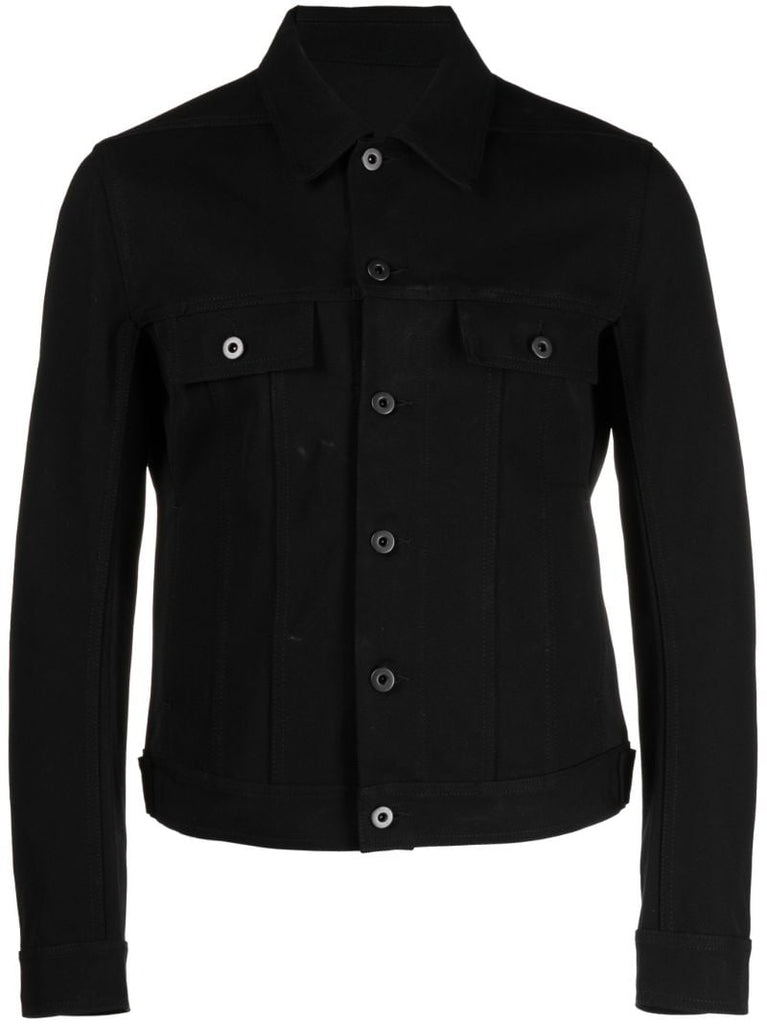 Black Trucker Cotton Shirt Jacket