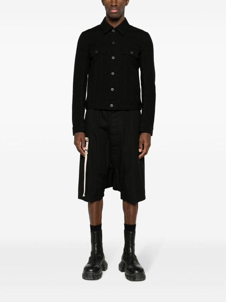 Black Trucker Cotton Shirt Jacket
