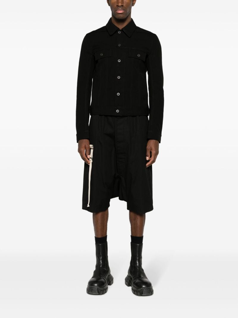 Black Trucker Cotton Shirt Jacket