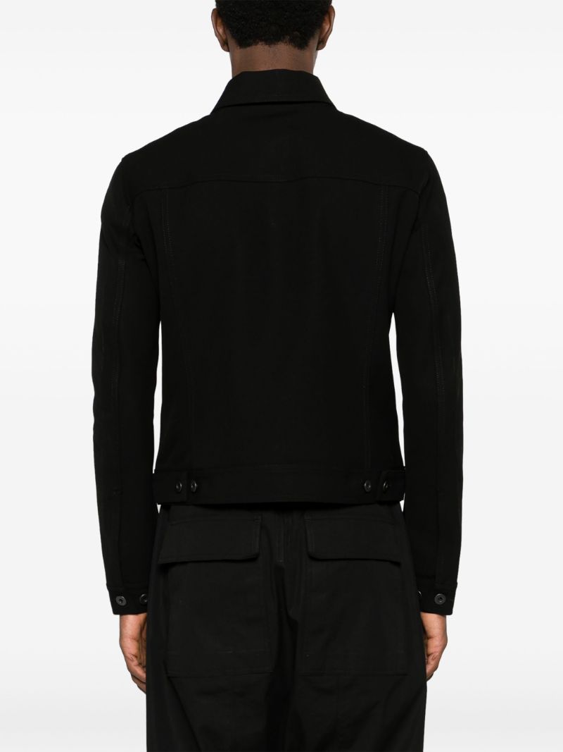 Black Trucker Cotton Shirt Jacket