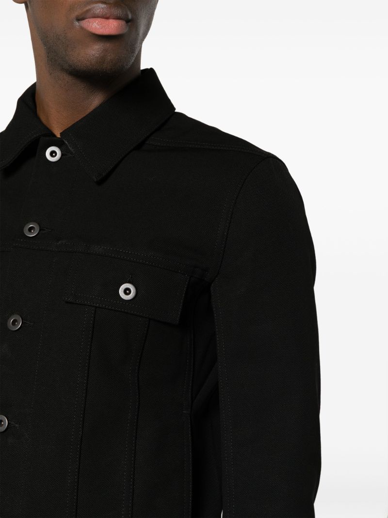 Black Trucker Cotton Shirt Jacket
