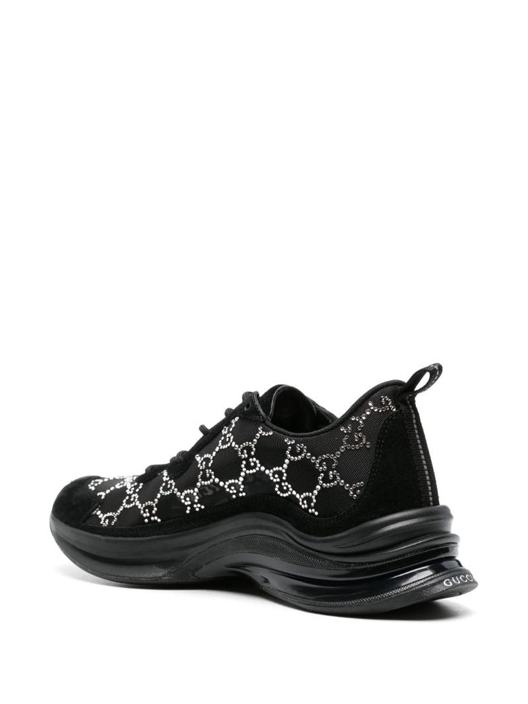 Black Gucci Run Gg Crystal-embellished Sneakers