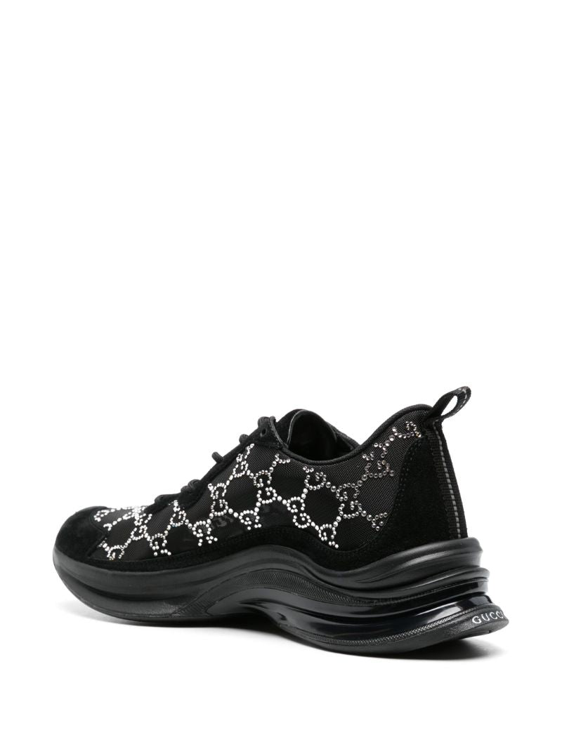 Black Gucci Run Gg Crystal-embellished Sneakers