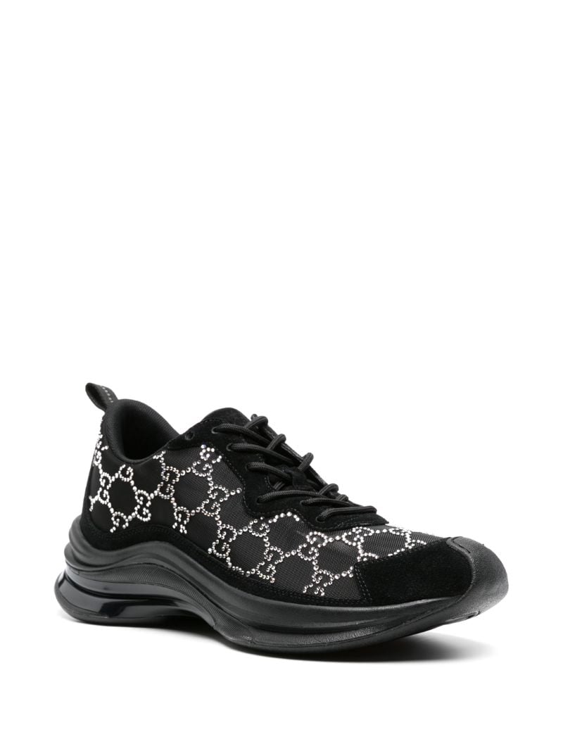 Black Gucci Run Gg Crystal-embellished Sneakers