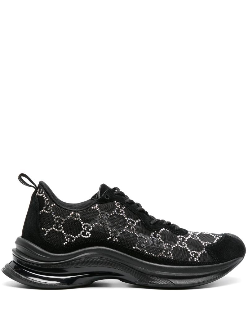 Black Gucci Run Gg Crystal-embellished Sneakers