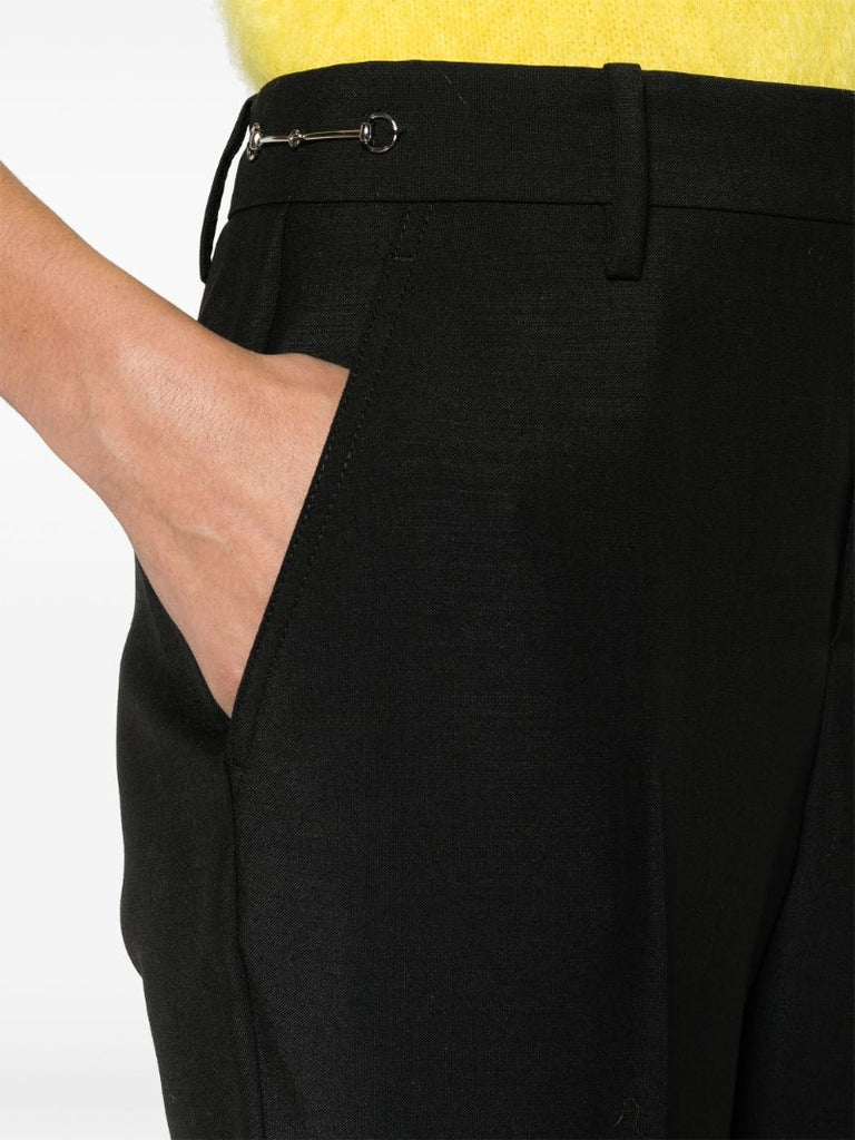 Black Horsebit Tailored Trousers